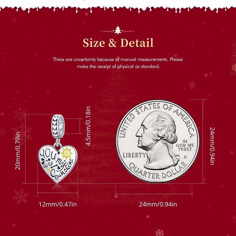 VOROCO Store 925 Sterling Silver Love Heart Charm for Charm Bracelet, Christmas Mother's Day Birthday Perfect Jewelry Gifts for Mom Grandma Daughter Friend Sister - Image 2